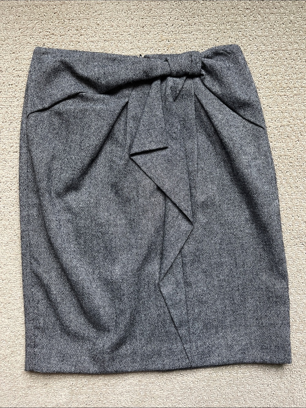 Banana Republic Black White Tweed Pencil Skirt with Front Knot
